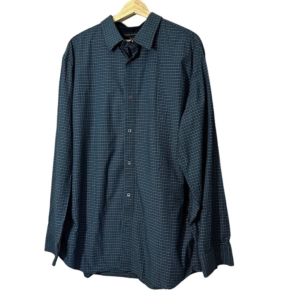Banana Republic Blue Plaid Button Front Shirt Size XL  Great Used Condition